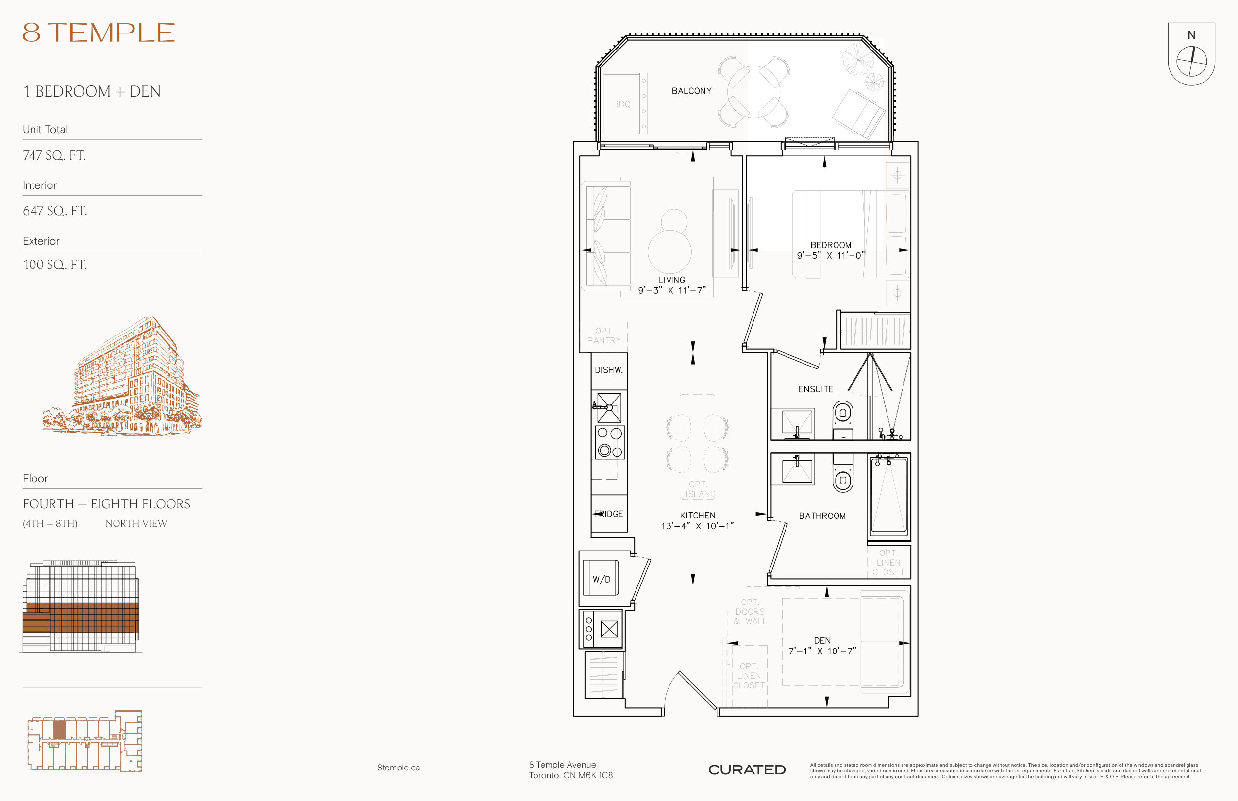 647 sq ft Suite Floor Plan
